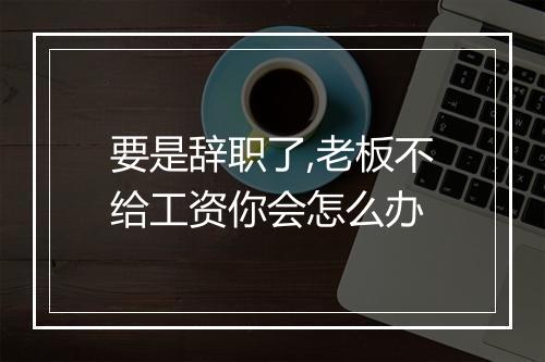 要是辞职了,老板不给工资你会怎么办