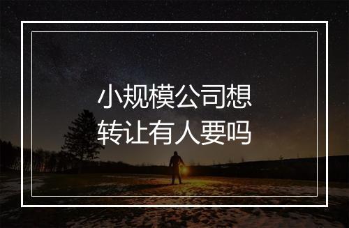 小规模公司想转让有人要吗