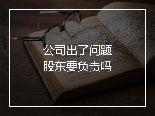 公司出了问题股东要负责吗