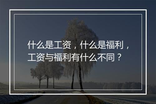 什么是工资，什么是福利，工资与福利有什么不同？