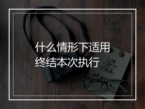 什么情形下适用终结本次执行