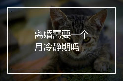 离婚需要一个月冷静期吗