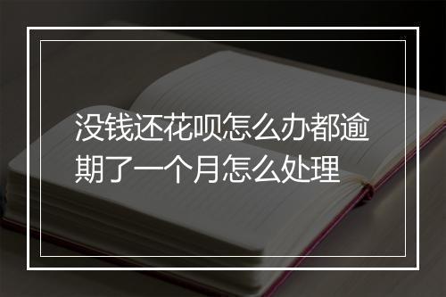 没钱还花呗怎么办都逾期了一个月怎么处理