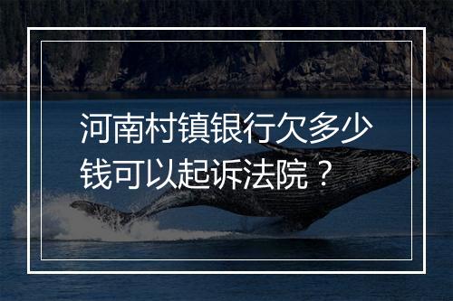 河南村镇银行欠多少钱可以起诉法院？