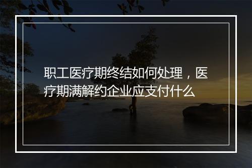 职工医疗期终结如何处理，医疗期满解约企业应支付什么