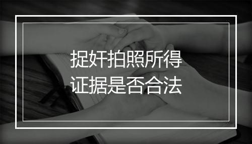 捉奸拍照所得证据是否合法
