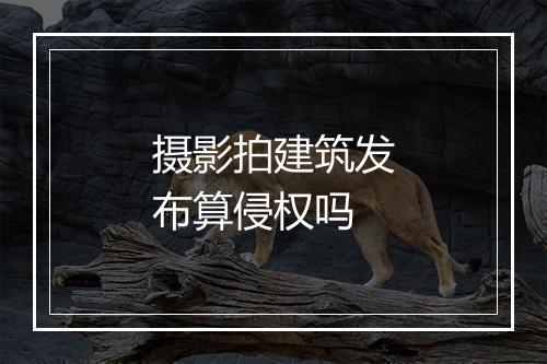 摄影拍建筑发布算侵权吗