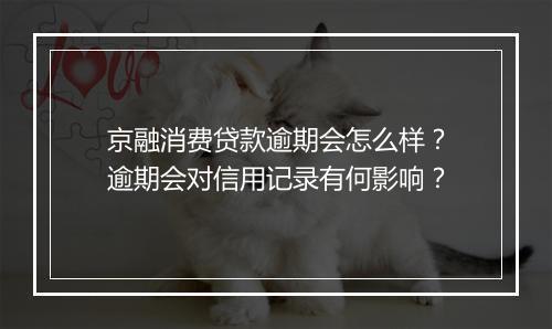 京融消费贷款逾期会怎么样？逾期会对信用记录有何影响？