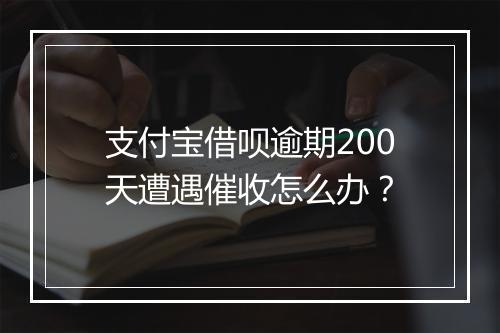 支付宝借呗逾期200天遭遇催收怎么办？