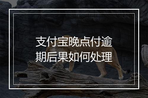 支付宝晚点付逾期后果如何处理