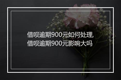 借呗逾期900元如何处理,借呗逾期900元影响大吗