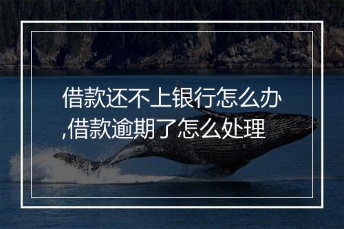 借款还不上银行怎么办,借款逾期了怎么处理
