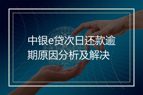 中银e贷次日还款逾期原因分析及解决