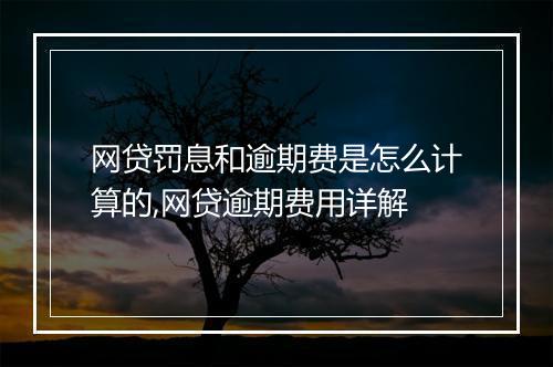 网贷罚息和逾期费是怎么计算的,网贷逾期费用详解