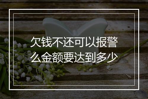 欠钱不还可以报警么金额要达到多少