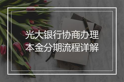 光大银行协商办理本金分期流程详解