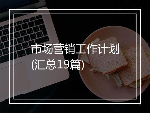 市场营销工作计划(汇总19篇)