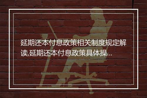 延期还本付息政策相关制度规定解读,延期还本付息政策具体操作步骤
