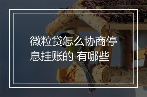 微粒贷怎么协商停息挂账的 有哪些
