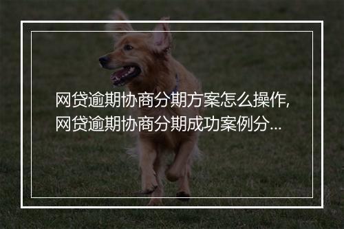 网贷逾期协商分期方案怎么操作,网贷逾期协商分期成功案例分享