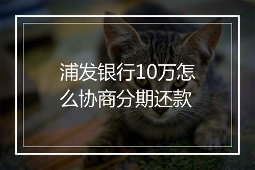 浦发银行10万怎么协商分期还款