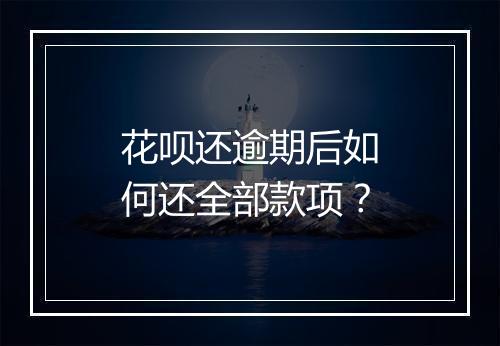 花呗还逾期后如何还全部款项？