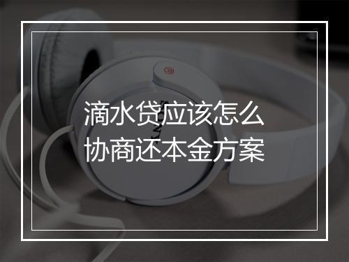 滴水贷应该怎么协商还本金方案