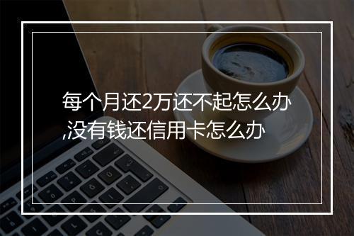 每个月还2万还不起怎么办,没有钱还信用卡怎么办