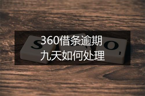 360借条逾期九天如何处理