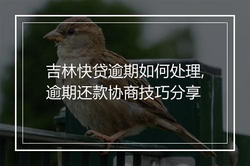 吉林快贷逾期如何处理,逾期还款协商技巧分享