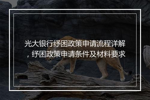 光大银行纾困政策申请流程详解，纾困政策申请条件及材料要求