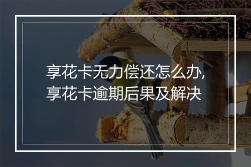 享花卡无力偿还怎么办,享花卡逾期后果及解决