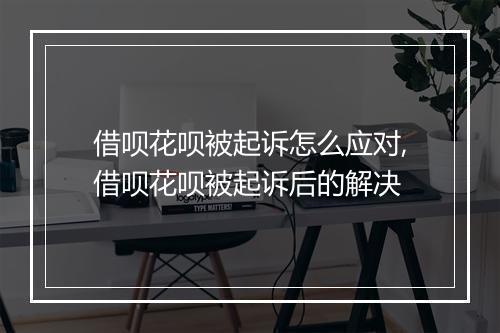 借呗花呗被起诉怎么应对,借呗花呗被起诉后的解决