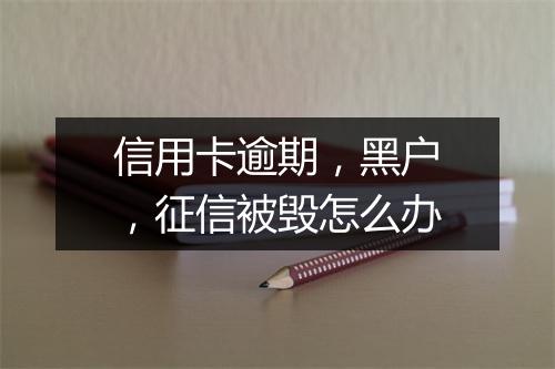 信用卡逾期，黑户，征信被毁怎么办