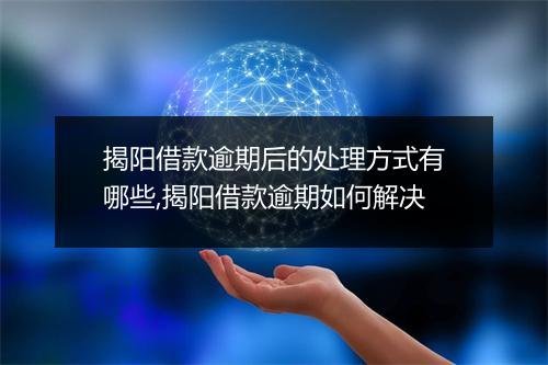 揭阳借款逾期后的处理方式有哪些,揭阳借款逾期如何解决