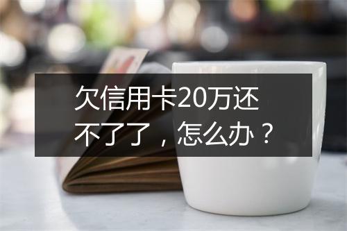 欠信用卡20万还不了了，怎么办？