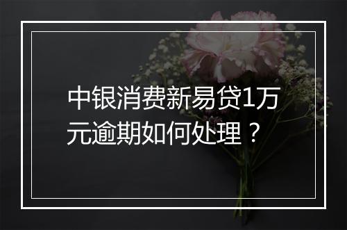 中银消费新易贷1万元逾期如何处理？