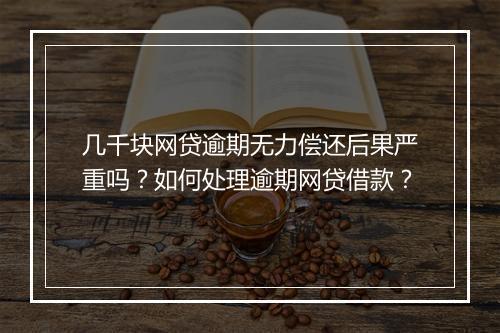 几千块网贷逾期无力偿还后果严重吗？如何处理逾期网贷借款？