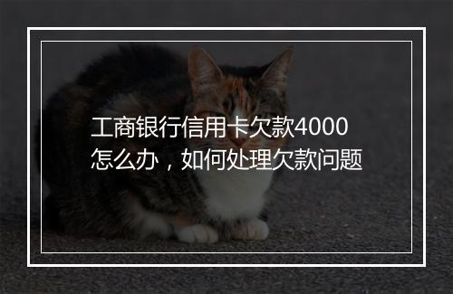 工商银行信用卡欠款4000怎么办，如何处理欠款问题
