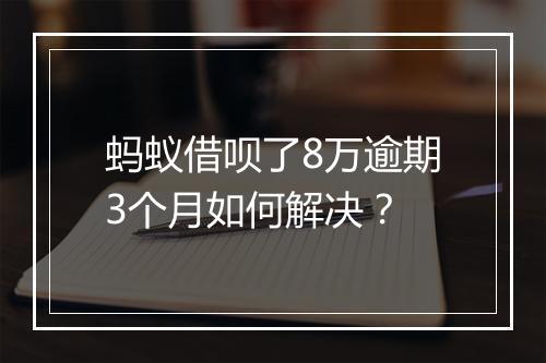 蚂蚁借呗了8万逾期3个月如何解决？