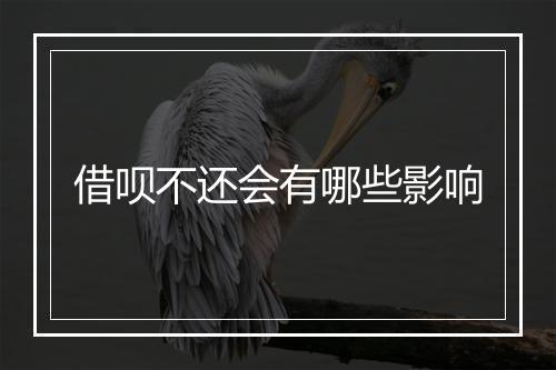 借呗不还会有哪些影响