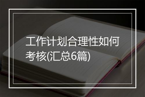 工作计划合理性如何考核(汇总6篇)