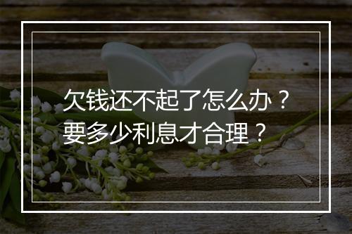 欠钱还不起了怎么办？要多少利息才合理？