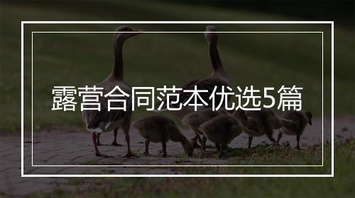 露营合同范本优选5篇