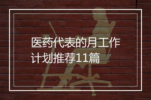 医药代表的月工作计划推荐11篇