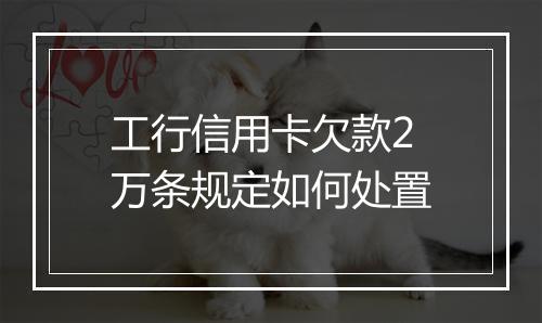 工行信用卡欠款2万条规定如何处置