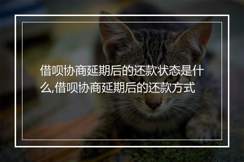 借呗协商延期后的还款状态是什么,借呗协商延期后的还款方式