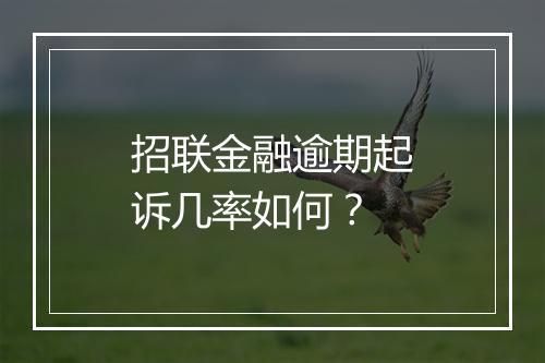 招联金融逾期起诉几率如何？