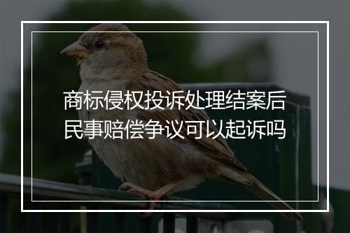 商标侵权投诉处理结案后民事赔偿争议可以起诉吗
