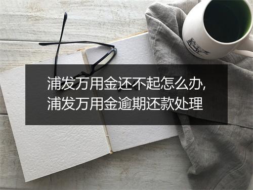 浦发万用金还不起怎么办,浦发万用金逾期还款处理